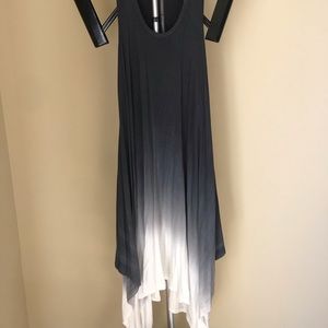 Gray and cream flow dress